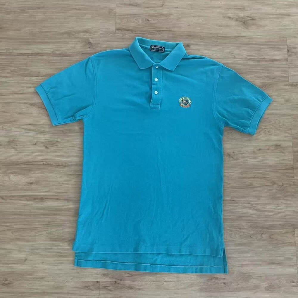 Vintage Burberrys of London Polo Shirt Size M Embroidered Crest Logo Made in USA